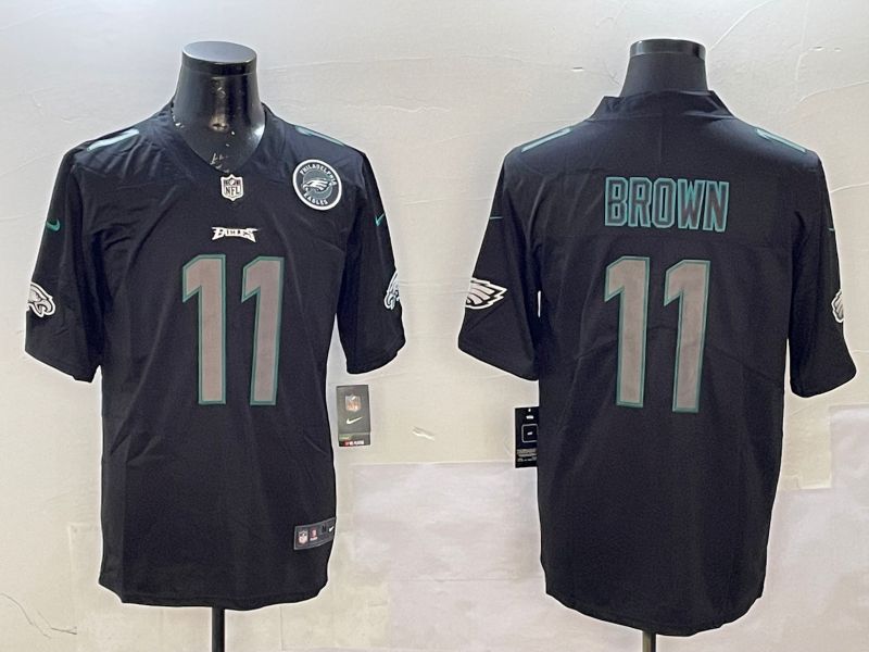 Men Philadelphia Eagles #11 Brown 2025 Nike Fashion Impact Black Limited NFL Jersey style 4->philadelphia eagles->NFL Jersey